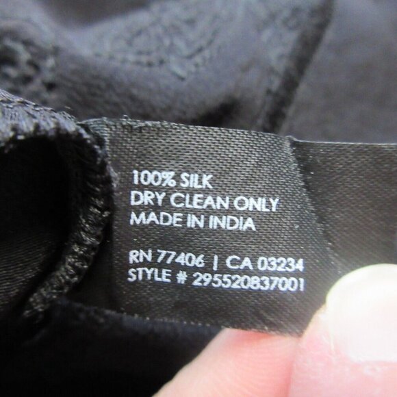 Club Monaco 100% Silk Tank Top Womens M Black Gold Sequin Embellished Classy 106 - Picture 4 of 10